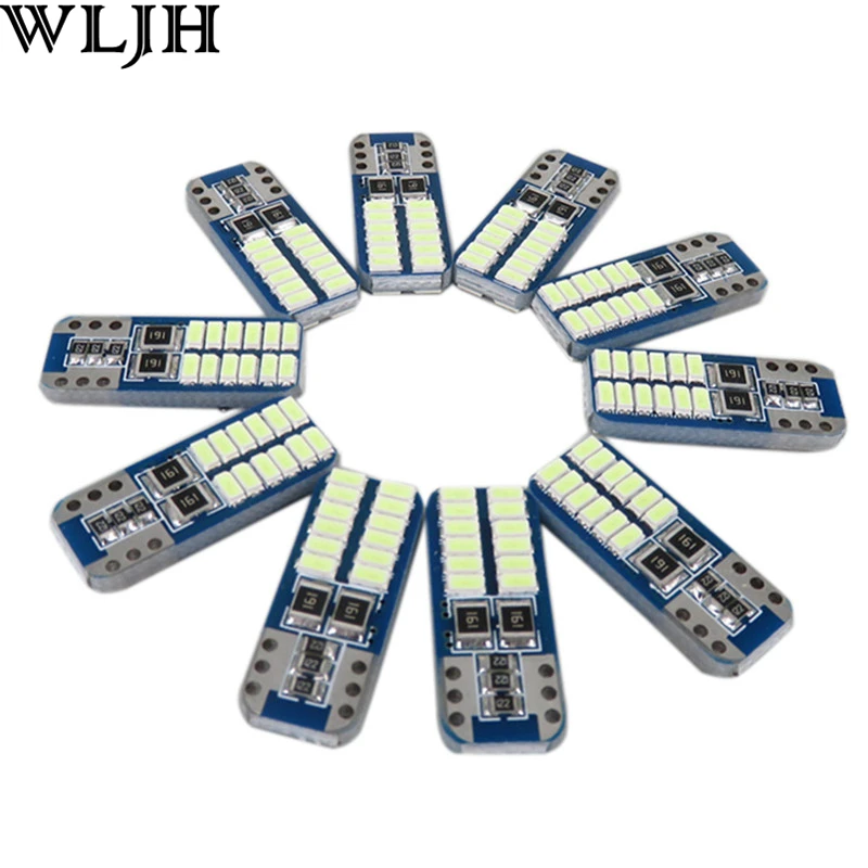 Светодиодные лампы WLJH 10x Canbus 3014 SMD T10 W5W 2825 ламсветильник в светодиодная