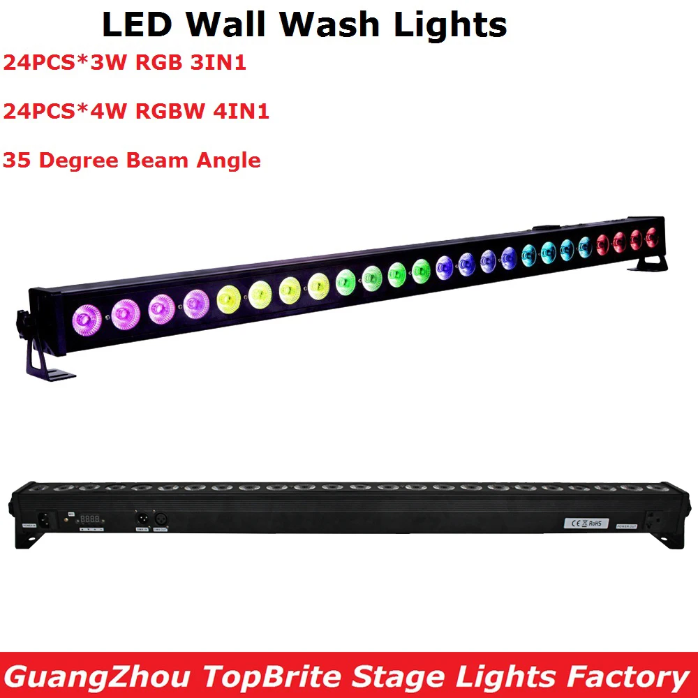 

Free Shipping 24X4W RGBW 4IN1 LED Wall Washer Light Indoor DMX Wash Bar Light LED Stage Lighting Effect Good For Dj Disco Partys