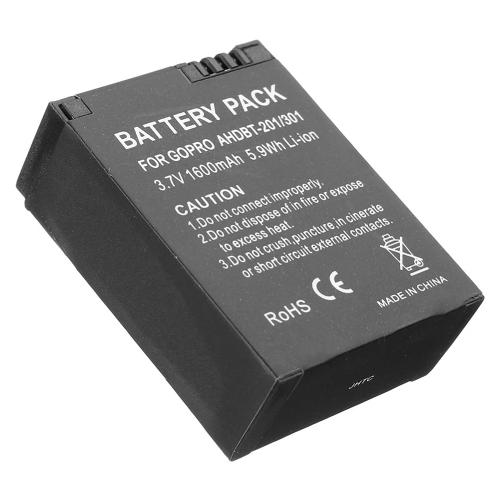 Suptig 2PCS AHDBT-301201 1600mAh Battery For GoPro Hero 3 Hero3+Dual Battery Charger+Cable For GoPro Hero 33+Plus BlackSilver (5)