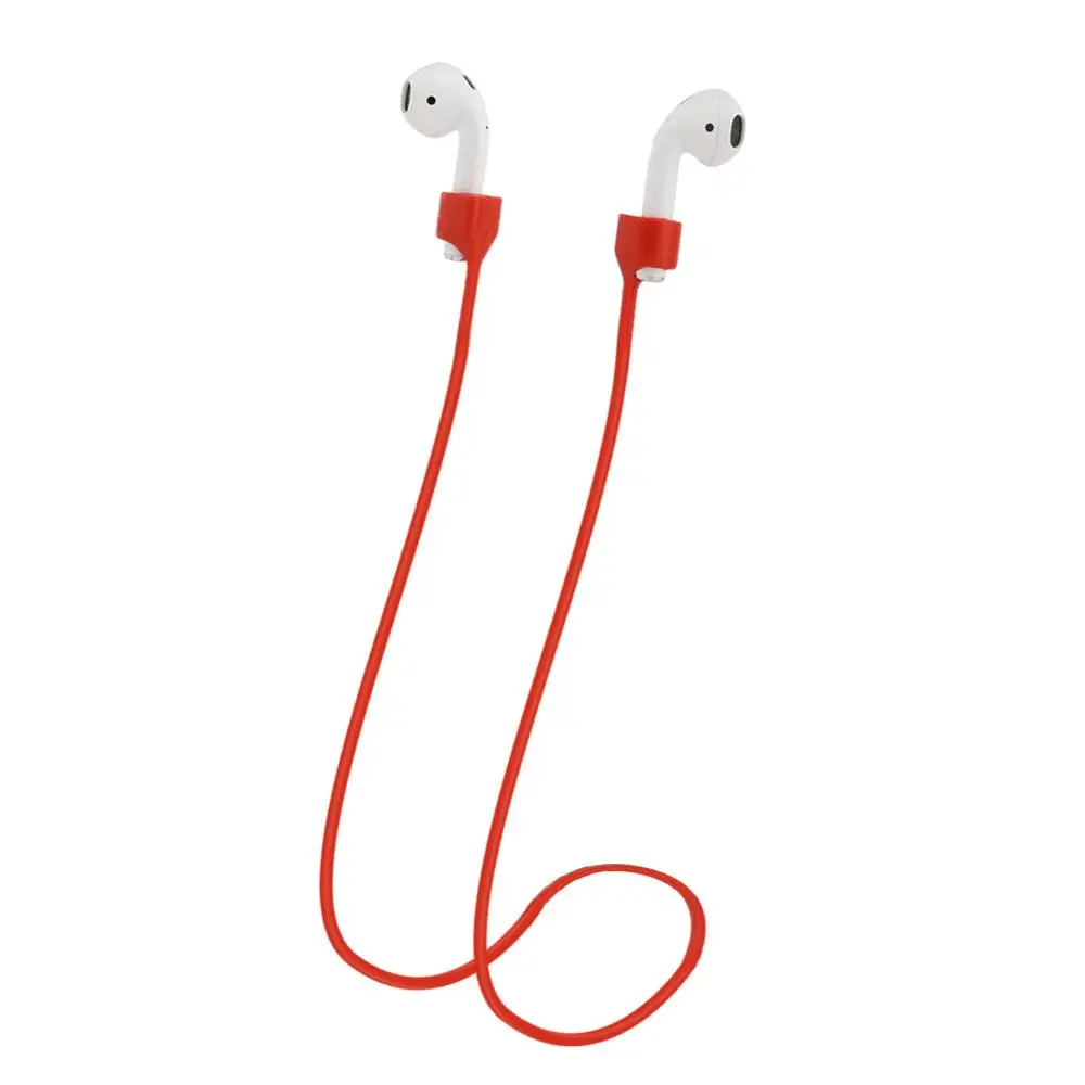 Airpods ремешок магнитный анти-потеря шеи Силиконовый Шнур для Apple беспроводные наушники держатель спортивные магнитные Наушники Earpods аксессуар - Цвет: Красный