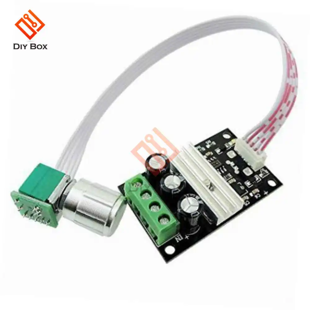 

DC 12V 24V PWM Adjustable Reversible Reverse DC Motor Speed Controller Regulator Module Extended Knob Switch Control 3A 80W
