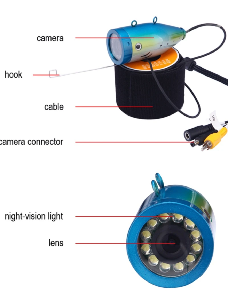 YUMEIQUN 7 дюймов 30 М Подводная рыболовная камера HD 1000TVL Fishfinder камера комплект записи DVR зимняя ледовая Рыбалка инфракрасная лампа