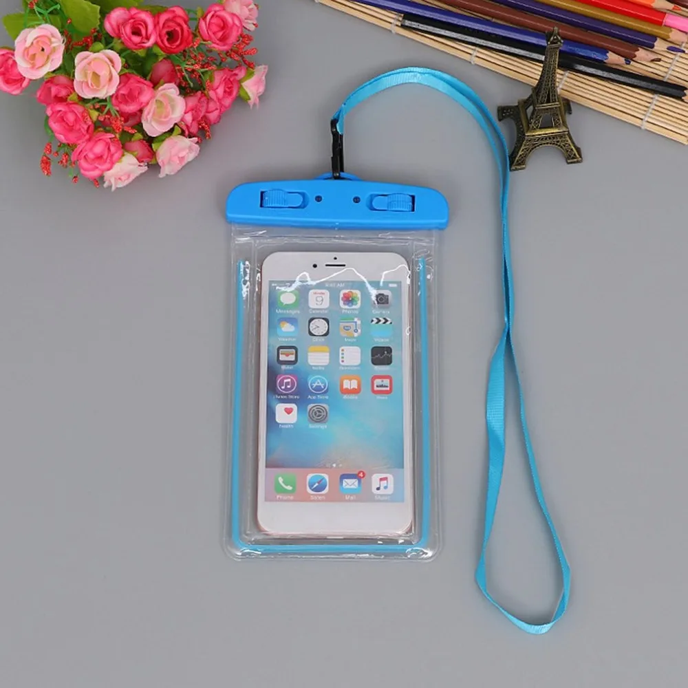 Swimming Bags Waterproof Bag with Luminous Underwater Pouch Phone Case For iphone 6 6s 7 8 universal Band Color Random