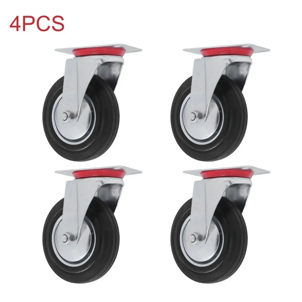 

160MM 600KG Heavy Duty Rubber Castor Trolley Wheel Industrial Caster Fixed Plate Industrial Trolley Wheel Castors
