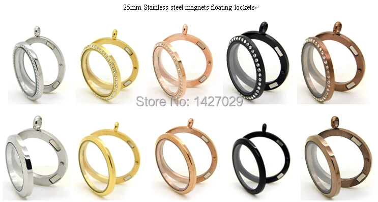 316L stainless steel floating lockets 6