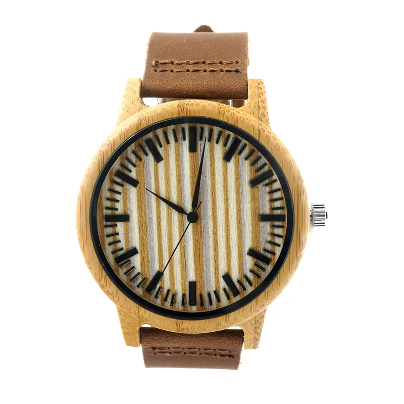 BOBO BIRD V-A20 Mens Watches 43mm Bamboo Wood Watch Japan Movement 2035 Quart-watch Clock in Gift Box relojes hombre
