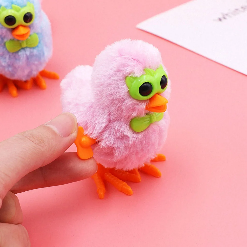 Мультфильм плюшевые винтажные заводные очки курица детские игрушки для детей ходьба прыгающий цыпленок сюрприз день рождения случайный цвет