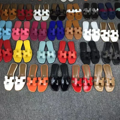 

Shoes woman Summer sexy slippers women's beach show natural leather house shoes Large size 34-41 Outside