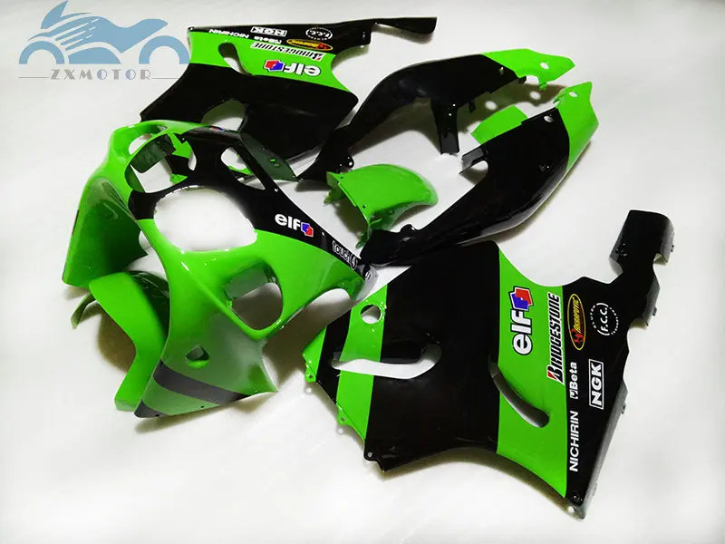Обтекатели на заказ комплект для KAWASAKI Ninja ZX7R 1996 1999 2002 2003 мотоцикл ABS пластик Обтекатель Набор ZX 7R 96-03 Зеленый Черный