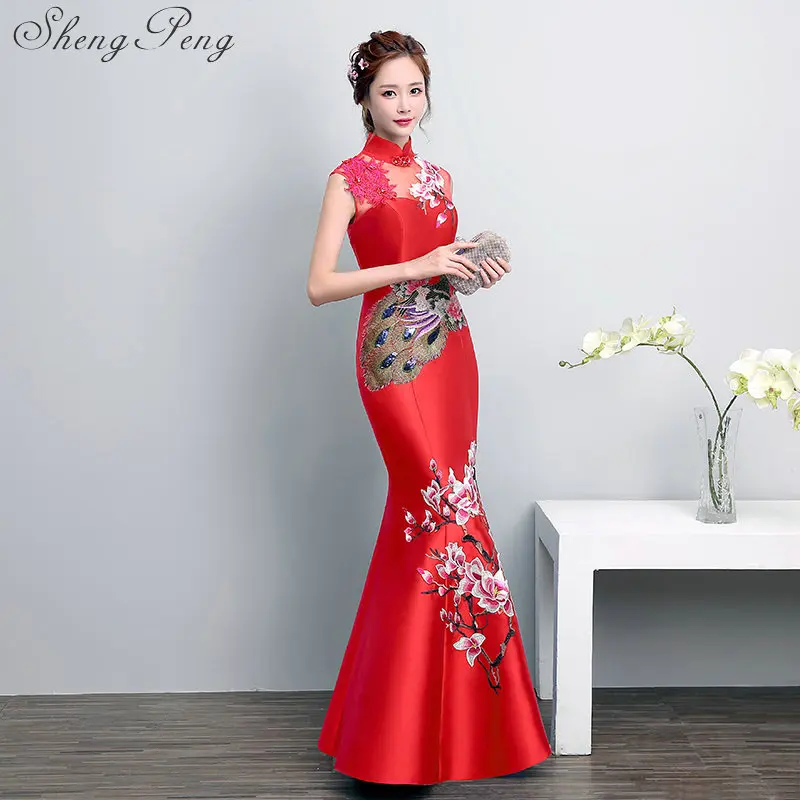 

Cheongsam dress mermaid traditional chinese dress designs chinese style long qipao evening gown chinese wedding dress CC171