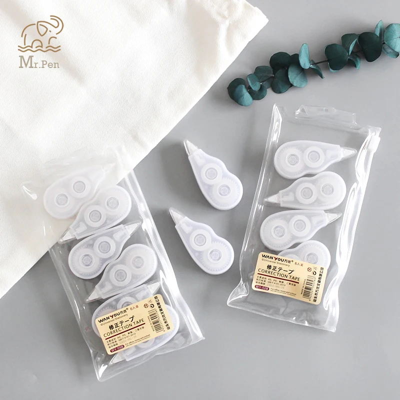 

6/10pcs Set Mini Simple White Correction Correcting Tape Creative Stationery Corrector Student Gift School Office Supplies 8m