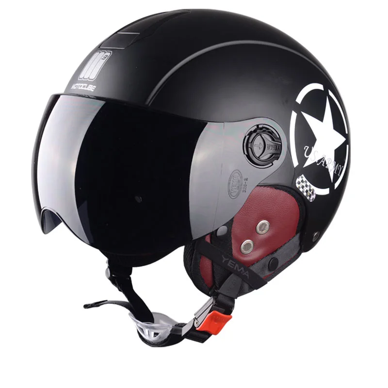 

Men Women Motorcycle Helmet Chopper 3/4 Open Face Vintage Helmet Moto Casque Casco Capacete Scooter Motorbike Helmet 54CM-61CM