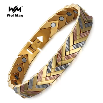 

WelMag Stainless Steel Health Magnetic Bracelet Bangle For Women Bio Energy Bracelet 2019 Hot Sale Fashion Jewelry Wristband