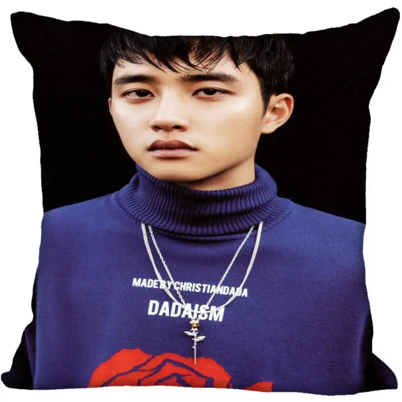 Заказ Kpop EXO D.O. Наволочки печатные квадратные шелковые наволочка домашняя декоративная молния атласные наволочки(одна сторона - Цвет: 6