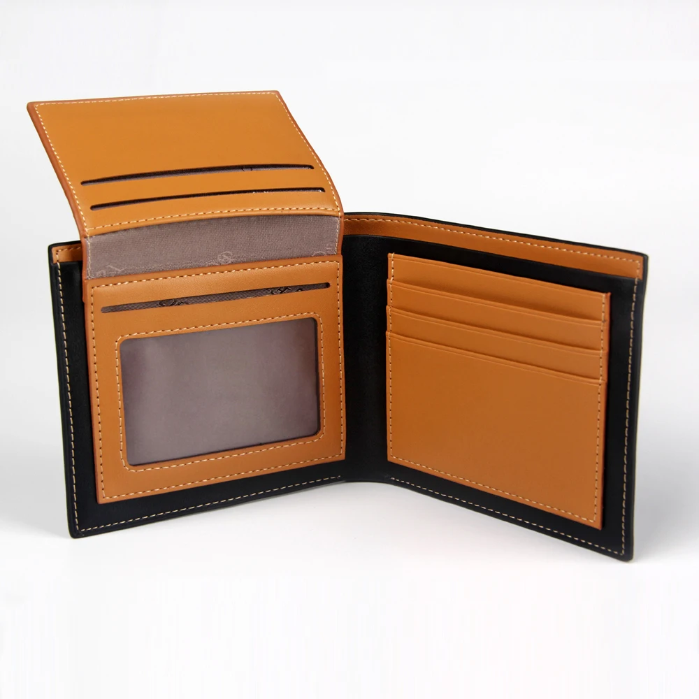 

High Quality PU Leather Men Minimalist Designer Wallets Short Purse Card Holder with Coin Pocket Leather Simple Style Black NEW