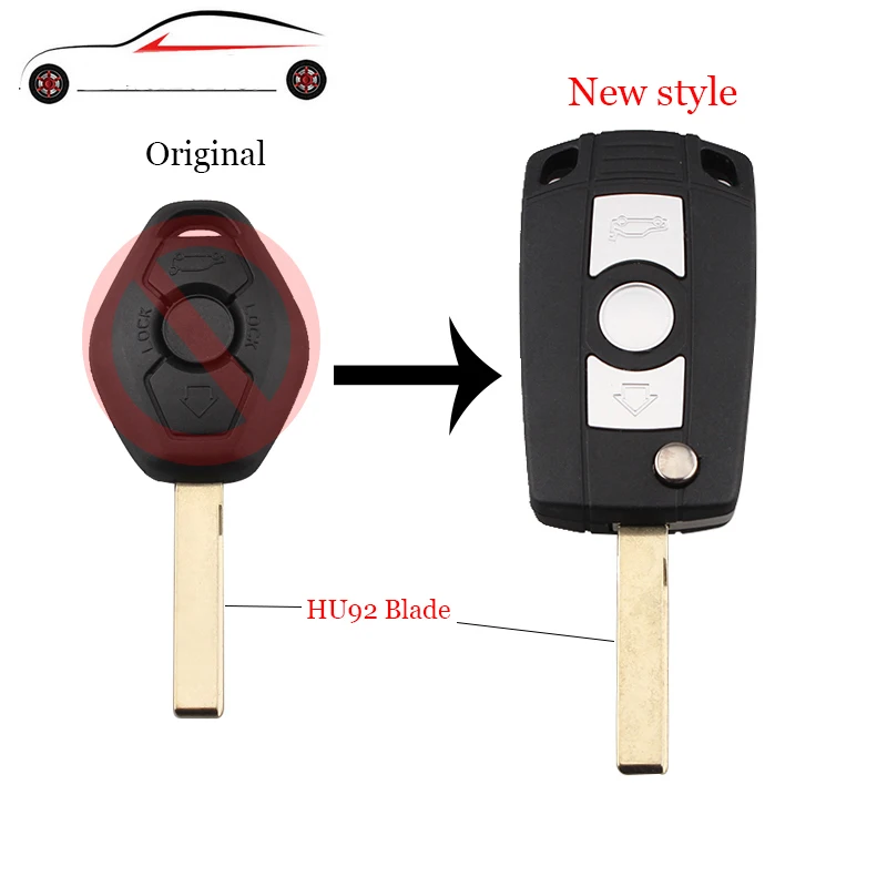 

GORBIN New style 3Buttons Folding Remote Car key shell For BMW 3 5 7 SERIES Z3 Z4 E38 E39 E46 Car key Case HU92/HU58 Blade