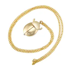 Ретро золото милый жук кварцевые карманные часы Механическая подвеска цепочки и ожерелья цепи Подарки TC21