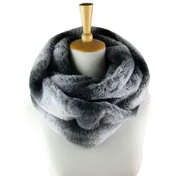 Модный зимний шарф шарфы для женщин и мужчин унисекс 2 Круги Бесконечность кольцо шарф полосатый длинный палантин шарфы искусственный мех