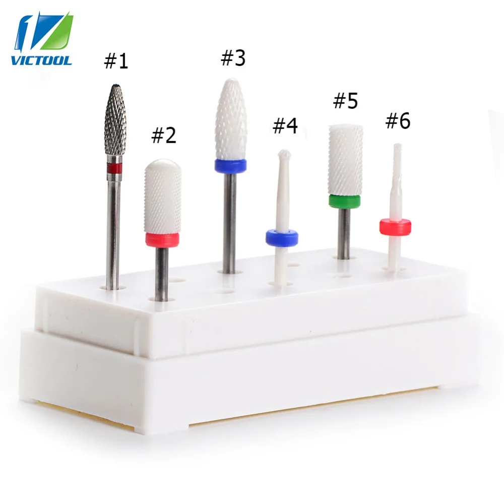 

1 piece Ceramic Nail Bit Cutter For Removing Gel Polish Electric Manicure Drill Machine 3/32'' Shank Nail File Art Tools