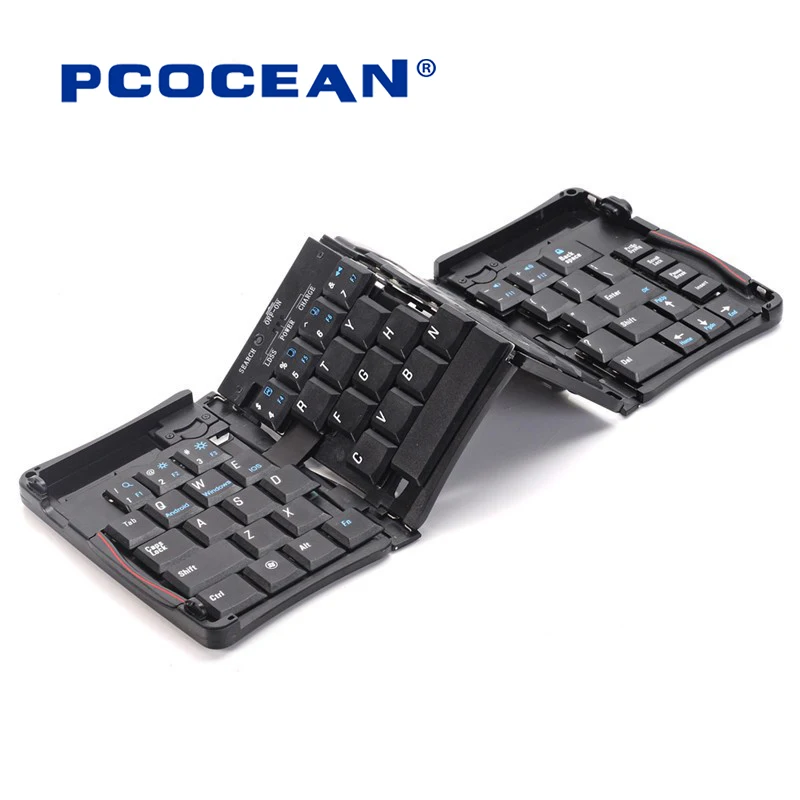 Pcocean Mini pocket Folding Keyboard Bluetooth Wireless Keyboard Travel