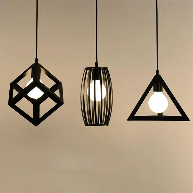 Современные подвесные светильники для столовой черный кафе hanglamp гладить Ретро