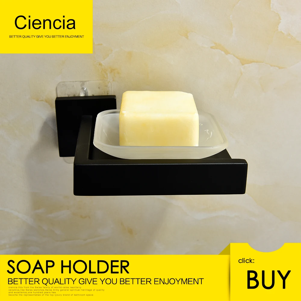 Free Shipping Stianless steel Black Soap Dish Holder for Shower or Bath