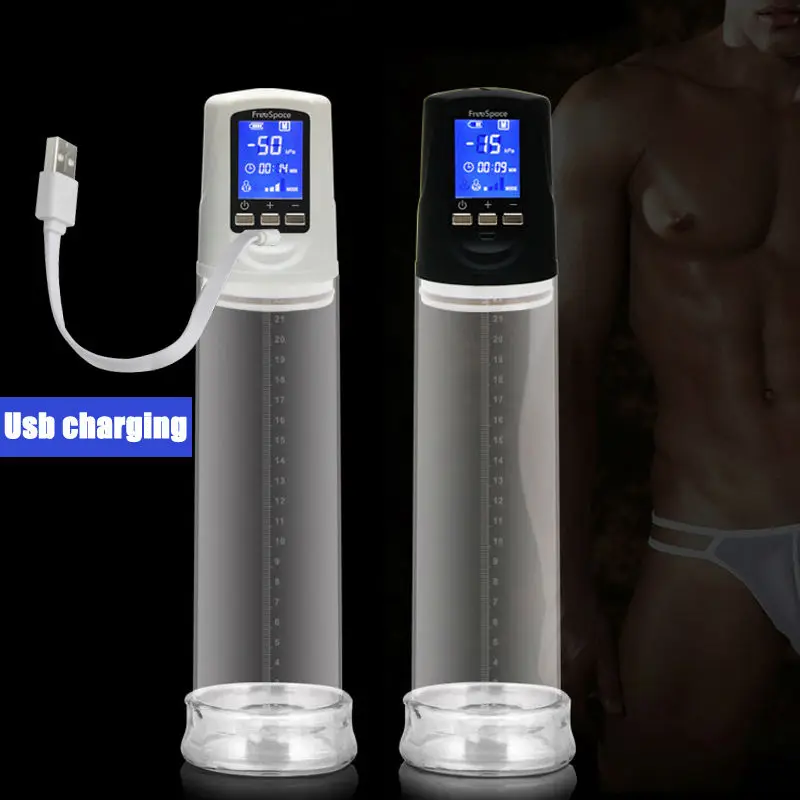 Bomba de pene con USB recargable potenciador de pene automático LED ampliación de extendedor de pen
