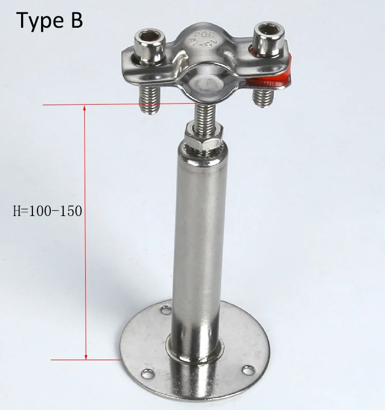 1/" до 4" SS304 Трубная вешалка кронштейн из нержавеющей стали зажим для труб с Опорной пластиной зажим 15-102 мм