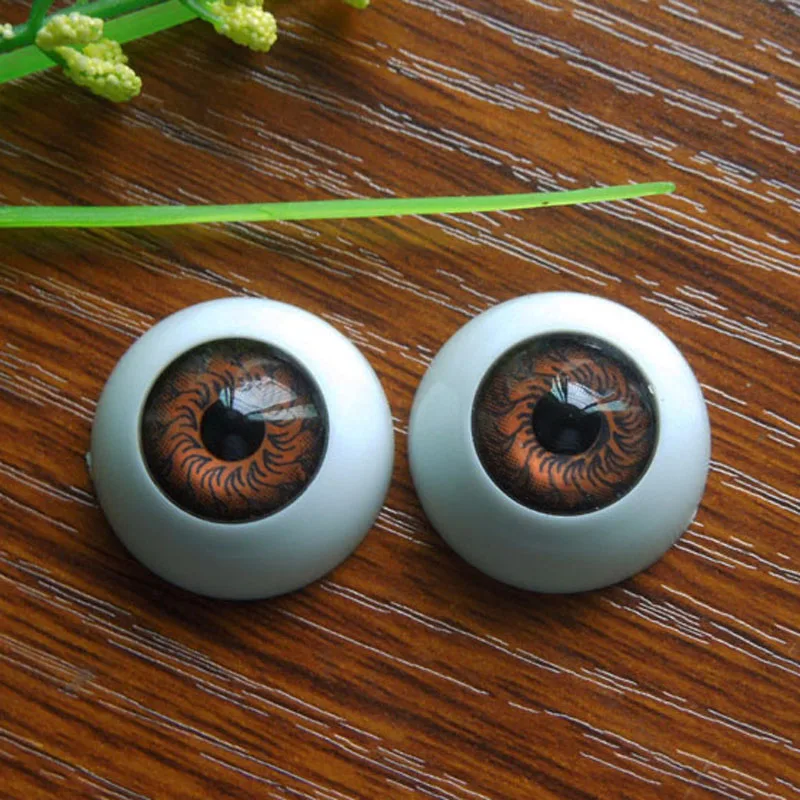 50pcs(25pairs) Half Round Plastic Doll Eyes Brown color BJD EYES, Doll Dollfie Eyes Eyeballs
