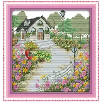 

Flowers shed (3) Patterns Counted Cross Stitch 11CT 14CT Cross Stitch Set Wholesale Cross-stitch Kit Embroidery Needlework