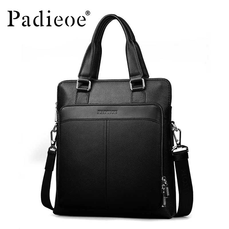 Padieoe Fashion Genuine Leather Bag Business Men Handbag Brand Male Crossbody Shoulder Messenger Bags