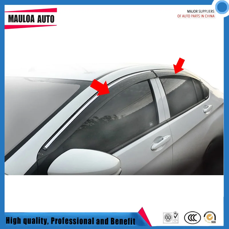 

4 Piece Injection molding trim vent shade rain sun wind deflector window visor for city 2008-2014 2015-2017 08 14 15 17