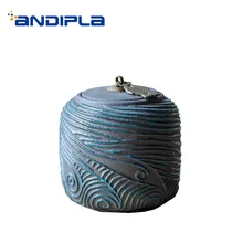 Японский стиль печать емкость для хранения чая керамический чайник Винтаж чай листья банки контейнер для кофе бобы конфета, цветок чай украшение для аквариума