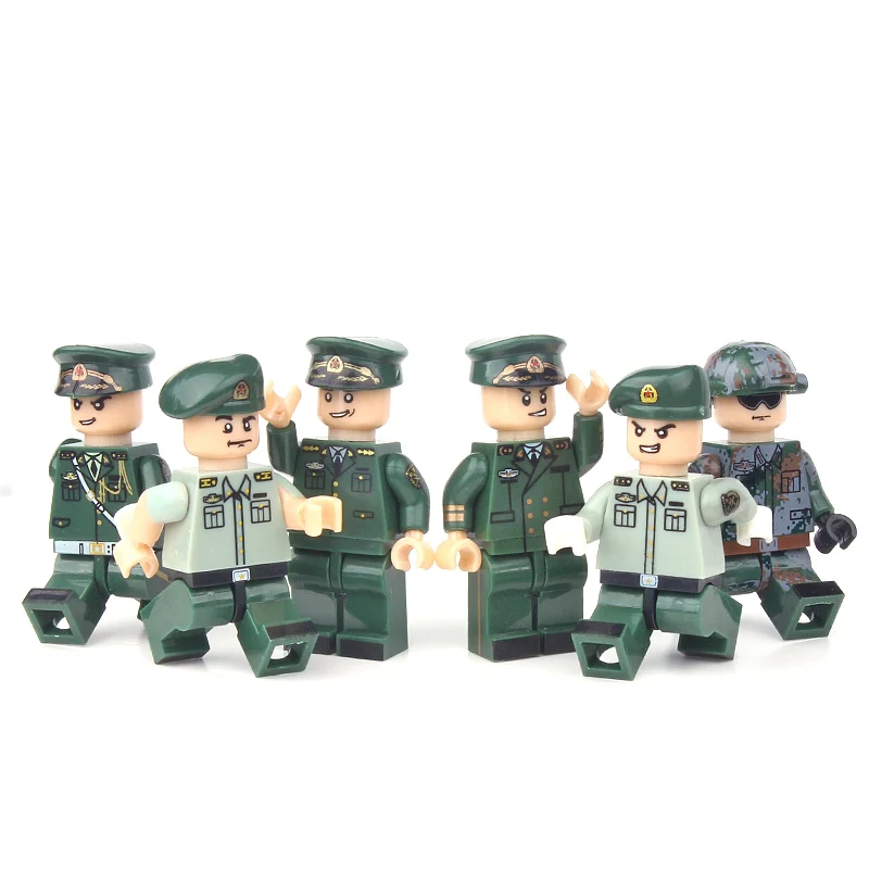 

6 Pcs/Lot Military Special Forces Soldiers Bricks Figures Guns Weapons Compatible Armed Building Blocks Kids Toys B101