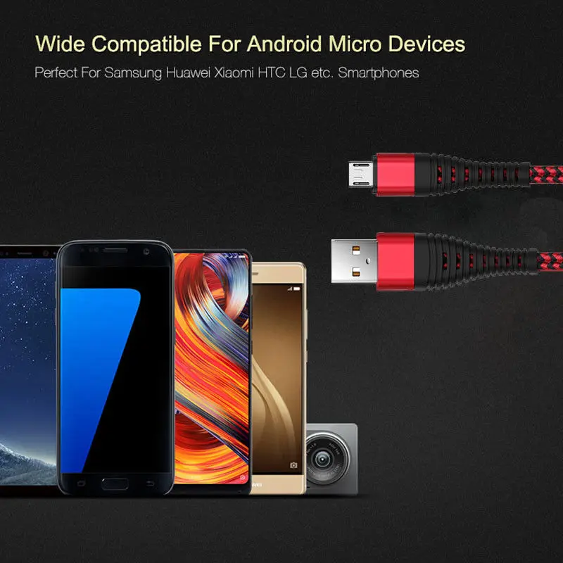 1 м 2 м 3 м Micro USB кабель 2A Быстрая зарядка USB кабель для передачи данных Шнур для samsung S6 S7 Xiaomi 4X LG G2 G3 OnePlus Microusb быстрое зарядное устройство