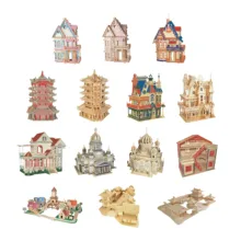 Chanycore Обучающие деревянные игрушки для детей, 3D головоломка, строительный дом, церковная вилла, сад, Готическая архитектура, подарок для детей, 4314