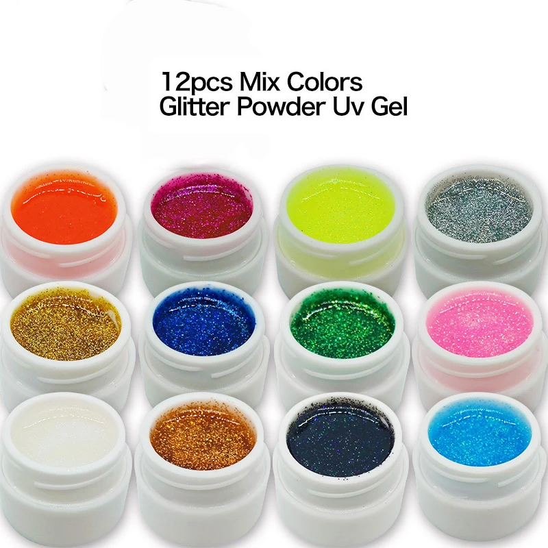 

8ml Soak Off Glitter Nail Polish Gold Sliver Platinum Painting Poly UV Nail Gel Polish DIY Manicure Nail Art