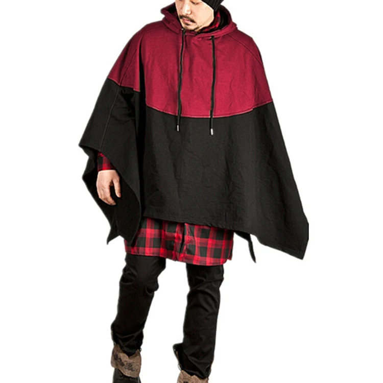 Зимнее мужское пончо с капюшоном, несимметричная Повседневная Толстовка с капюшоном, джемпер, пуловер, плащ-манто, пальто, праздничная одежда, мужская одежда