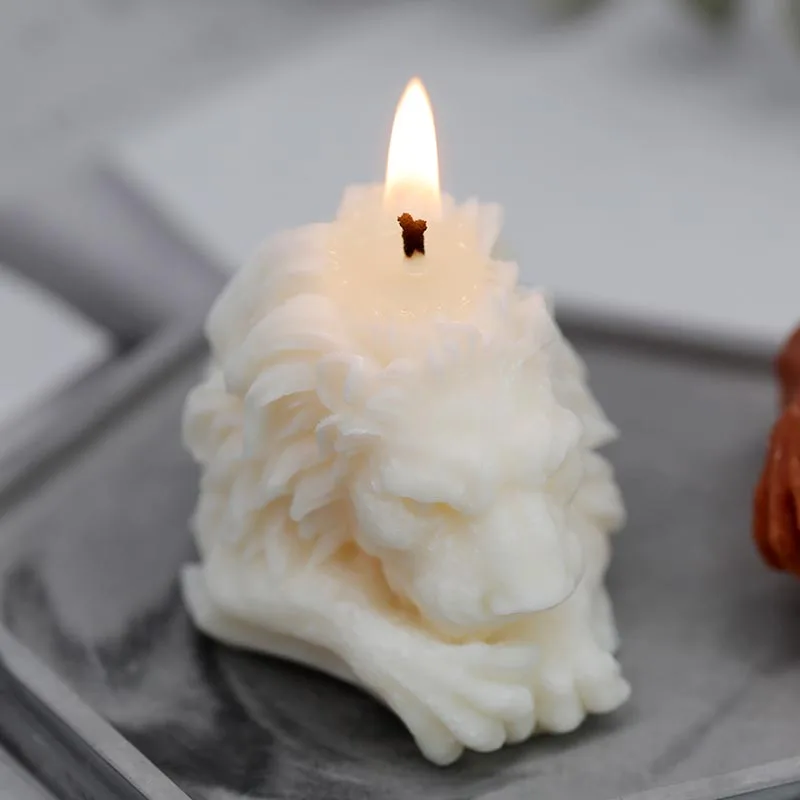 

Male Lion Silicone Mold Handmade Paraffin Beeswax Candle Molds Creative aromatherapy candle mould