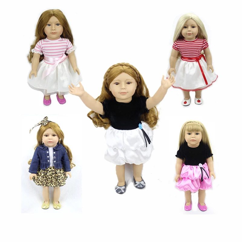 

45 Cm Lifelike Baby Dolls Girl Toy Doll Cute Princess Long Hair Dress Up Dolls American Girl Doll BJD Bebe Reborn Juguetes Gifts