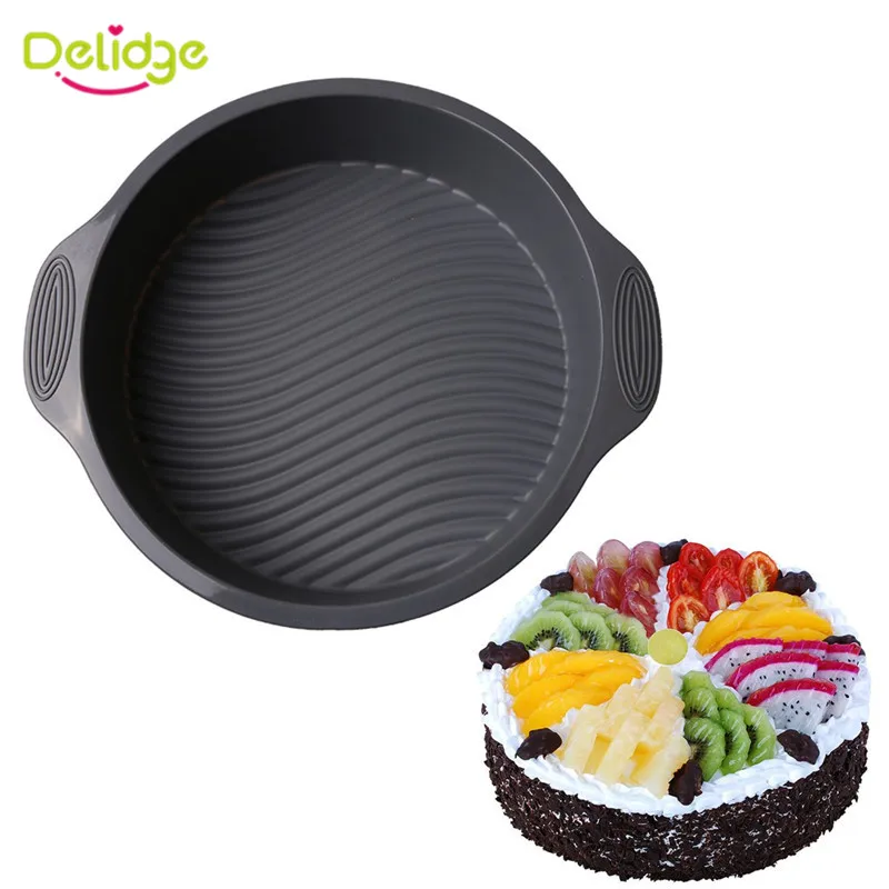 Delidge 1 шт. 28*22 5*6 см круглая силиконовая форма для торта 3D помадки шоколада фонтанта