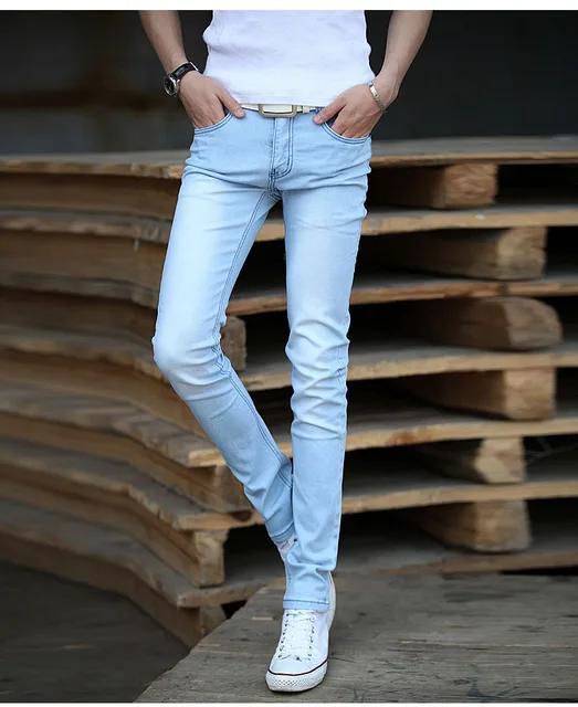 2015 spring and autumn male slim jeans skinny pants men's clothing boys ...