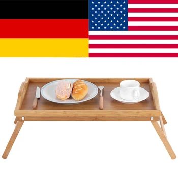 

Portable Bamboo Wood Bed Tray Breakfast Laptop Desk Tea Food Serving Table Folding Leg tavolo letto korean dining table
