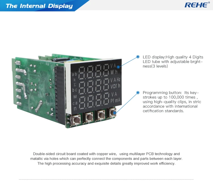 REHE RH-3D8 48*48 мм трехфазный многофункциональный инструмент контроля измерительный инструмент