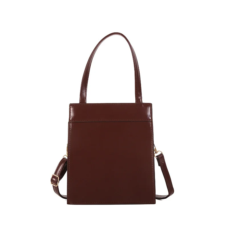 

2019 New Fashion Vintage Women Handbag Solid Color Portable Rectangle Bag Single Shoulder Bag for Travel Shopping LBY2019