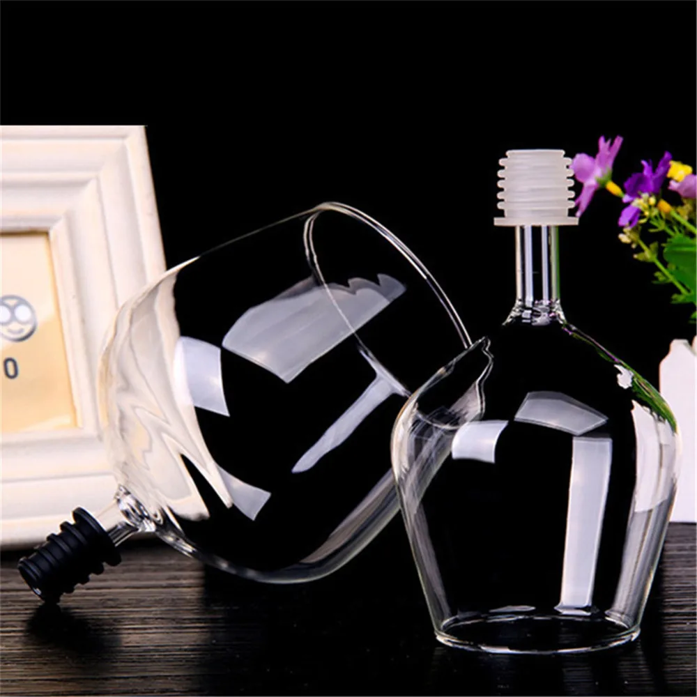 

500ml Creative Stemless Wine Glass Straight Drinking Champagne Vodka Whiskey Swig Cup Bottle Wine Stopper Drinkware Bar Tools