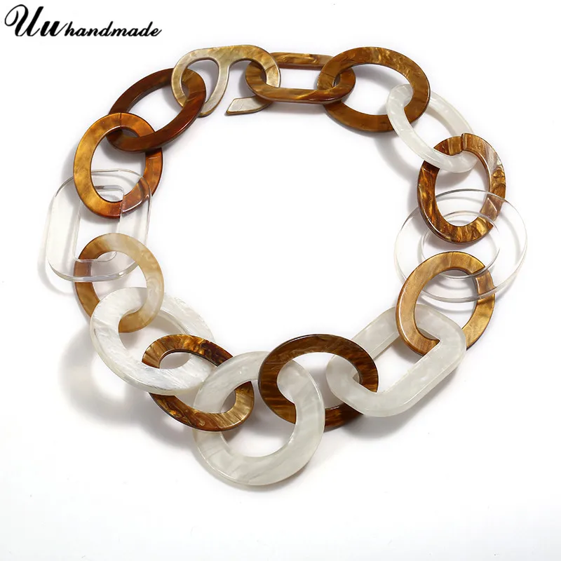 

Necklaces & Pendants Personality Exaggerated Acrylic Geometric Layered Necklace Pendant choker jewelry chocker collier femme bts