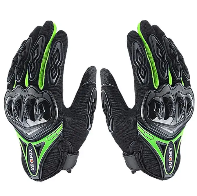 SUOMY мотоциклетные перчатки с сенсорным экраном Guantes Moto rbike rcycle Racing перчатки для езды на мотоцикле полный палец - Цвет: SU-10 Green