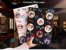 Tablet Protective Case For apple air1 air2 Flip smart stand cover pu leather Cute cat Cartoon illustration Case For ipad 5 6 lofter ladybird illustration protective pu leather case cover stand for retina ipad mini white