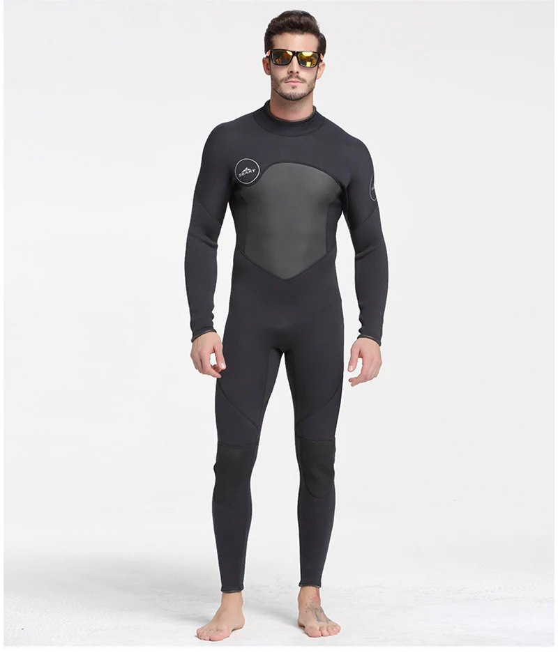 SBART Мужской 3 мм неопреновый костюм для дайвинга теплый сохраняющий лоскутный мягкий гидрокостюм защита от сыпи одежда для плавания с длинным рукавом Подводная охота с дыхательной трубкой
